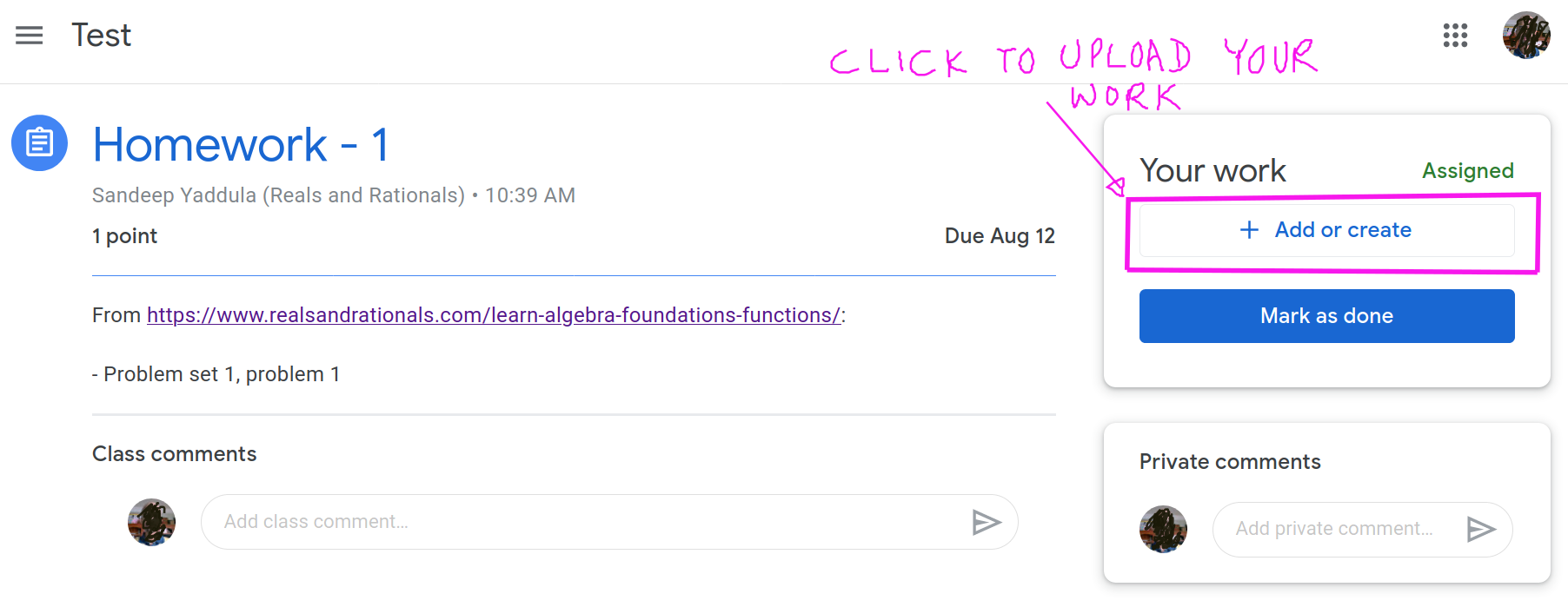 Homework instructions – Reals and rationals